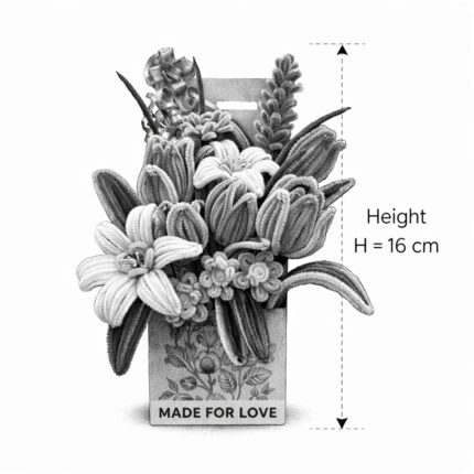 Tulip flower box size 16 cm handmade arrangement