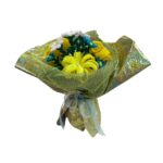Handmade yellow and blue flower bouquet pipe cleaner Edmonton delivery