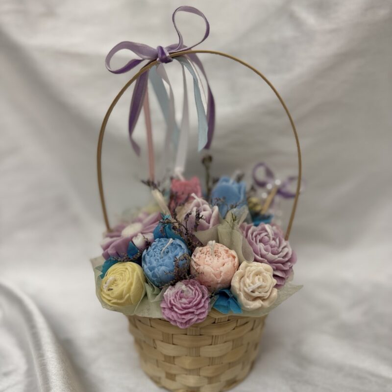 handmade candle bouquet - Pastel Bloom Candle Basket by Magic Blooming